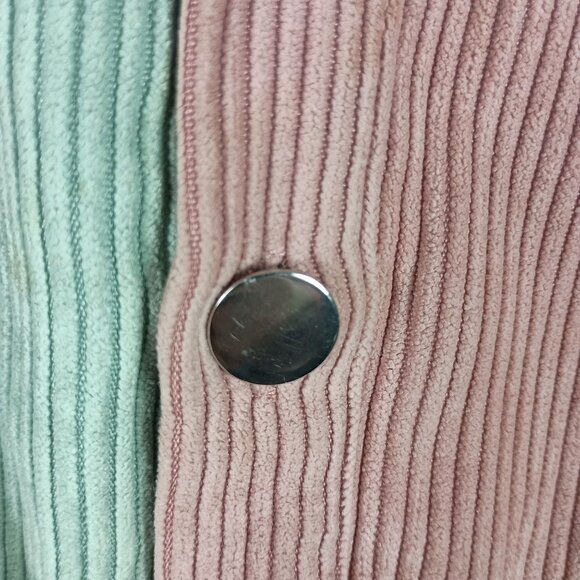 Corduroy Colorblock Shacket Patchwork Womens M Dopamine Dressing Kidcore Shein - Picture 3 of 8